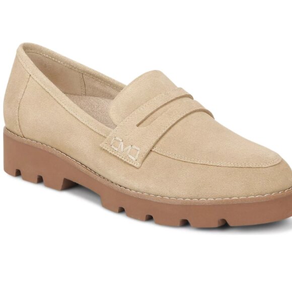 Vionic Shoes - Vionic Cheryl II Tan Suede Penny Loafer Platform Lug Slip On Comfort Shoes Sz 10